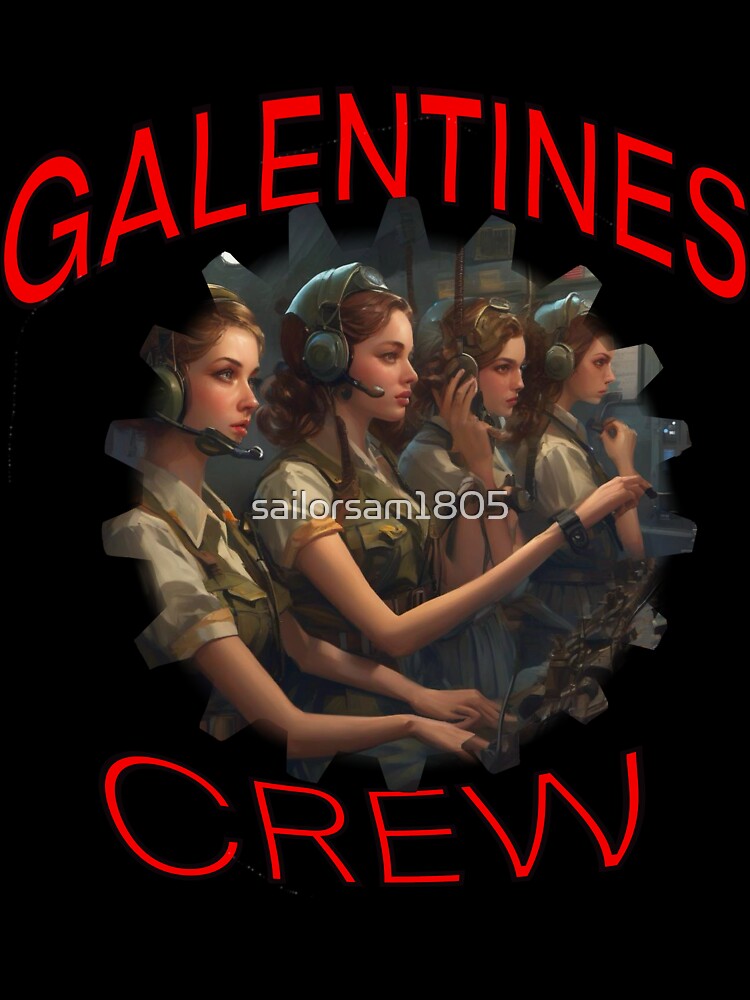 Cool American Girls Galentines crew on submarine on Galentines day and Galentines party, gift idea for Galentines day by sailorsam1805