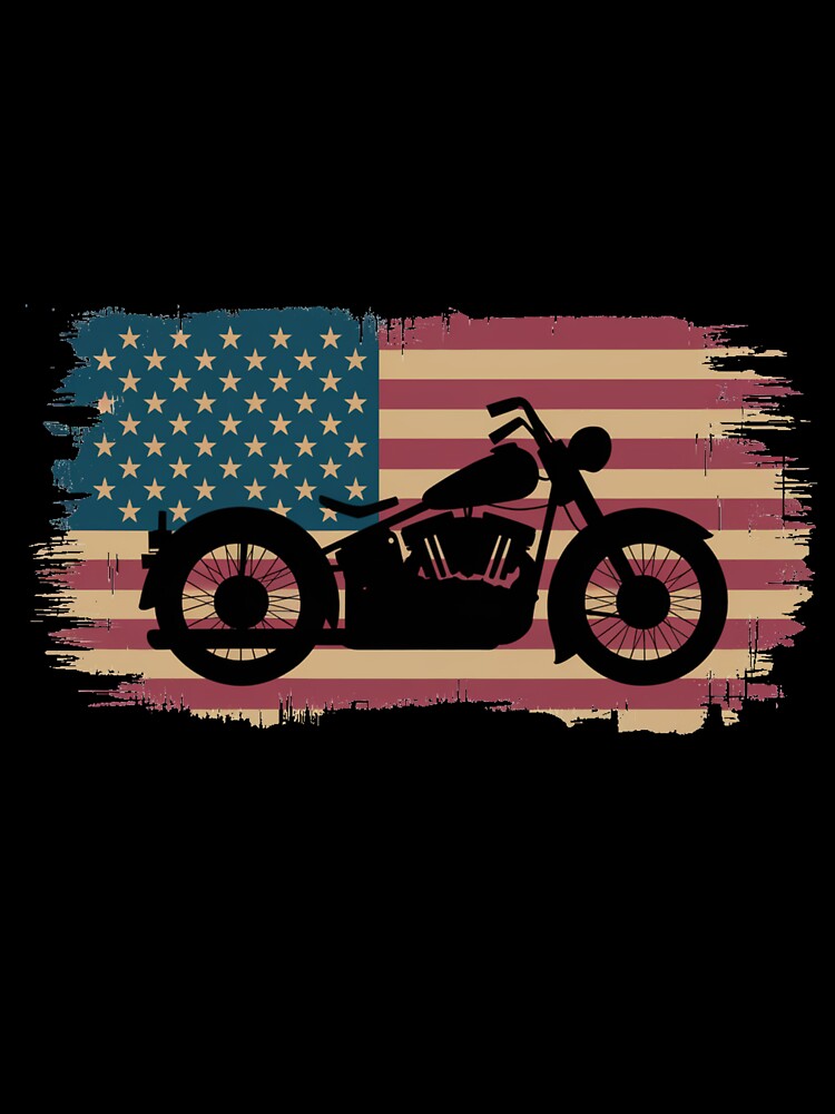 Vintage American Flag Motorcycle by obviouslogic
