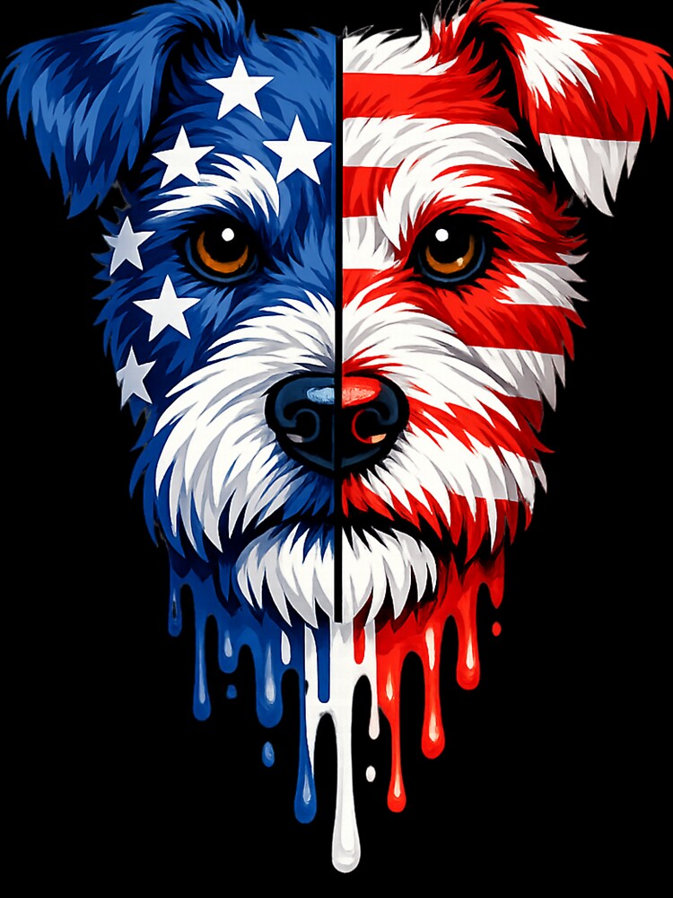 Funny Miniature Schnauzer 4th Of July Shirt, American Flag Patriotic Dog Lover Tee, USA Fireworks Gift Graphic by inkspotbywissal