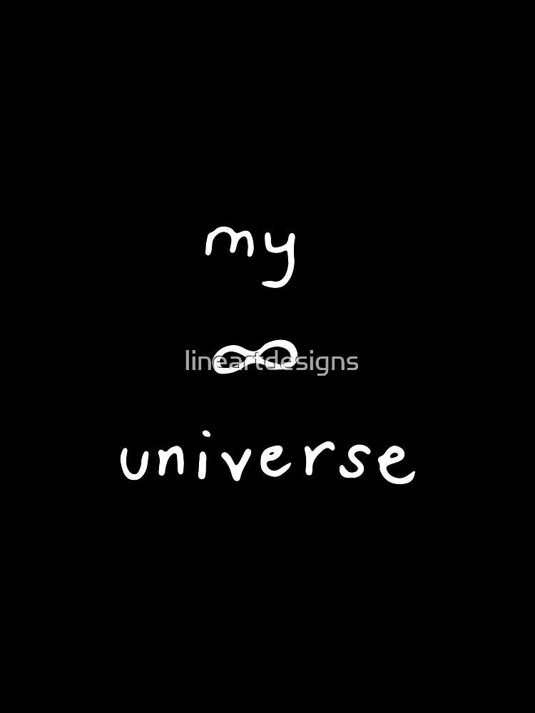 My Universe with Infinity Symbol White Outline on Light Moss by lineartdesigns