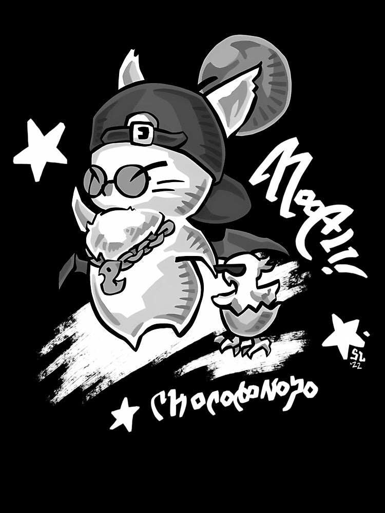 Street Attire Moogle  Chocobo Chick Based On The In Game Item For Final Fantasy 14 Online In Graffiti Style by ktyson1