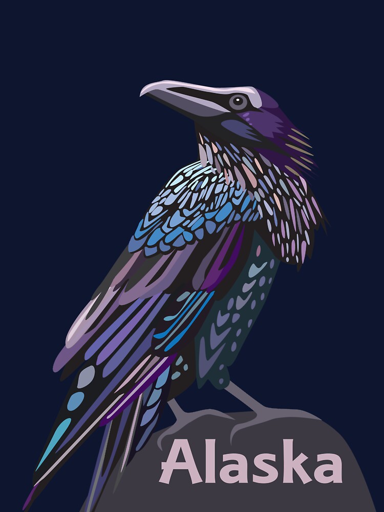 Alaska Raven Colorful Bird by nadya