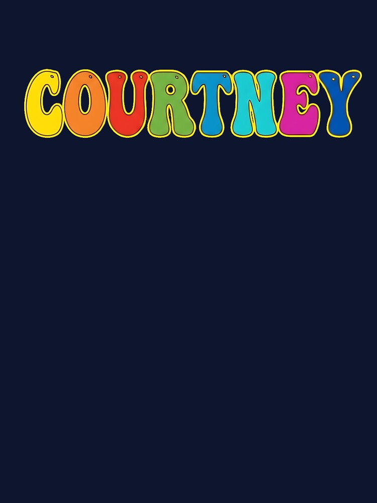 ❤️ Courtney Personalized Name Wavy Retro Shirt, Coffee Mug, Sticker Gift by HelixPedia
