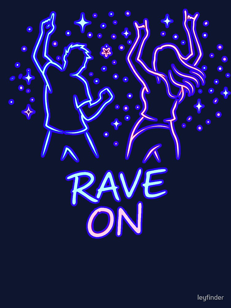 Rave On Neon Dancers – Minimalist Festival & Rave Graphic Design by leyfinder