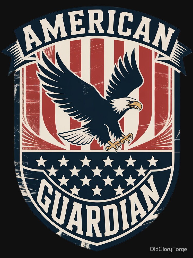 American Guardian Vintage Patriotic Eagle Shield Emblem by OldGloryForge
