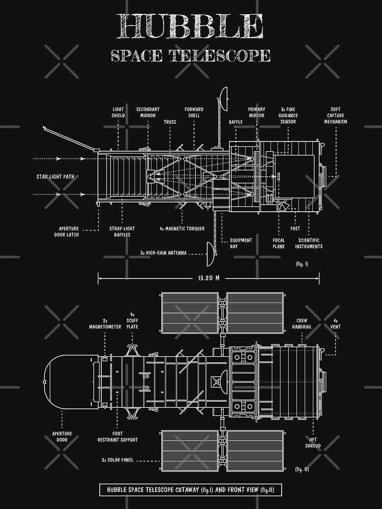 Hubble Space Telescope (White Stencil - No Background) by BGALAXY
