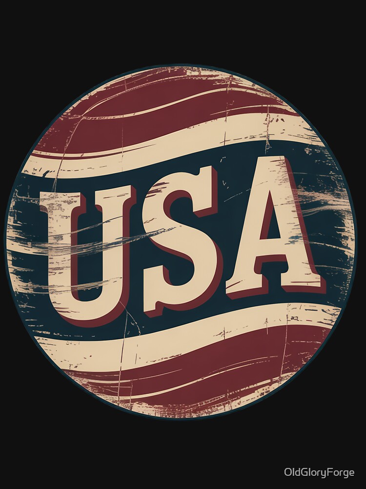 Retro USA Badge – Distressed Vintage Americana by OldGloryForge