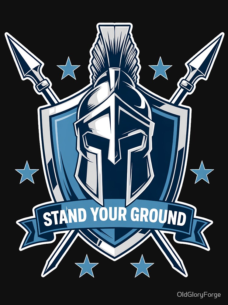 Stand Your Ground Spartan Emblem USA Shield by OldGloryForge