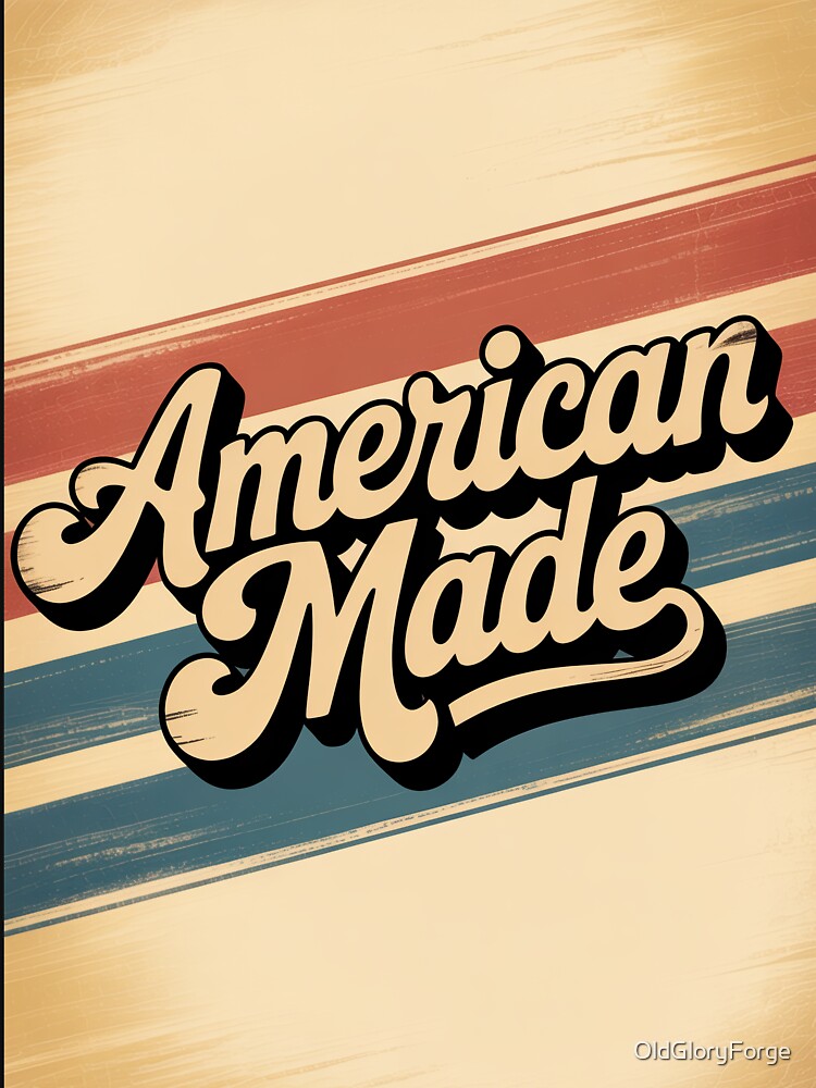 American Made Vintage 70s Patriotic Script Retro by OldGloryForge