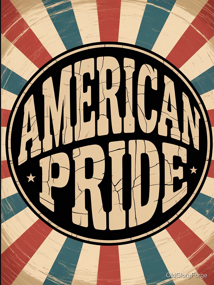 American Pride Vintage 70s Patriotic Sunburst Badge by OldGloryForge