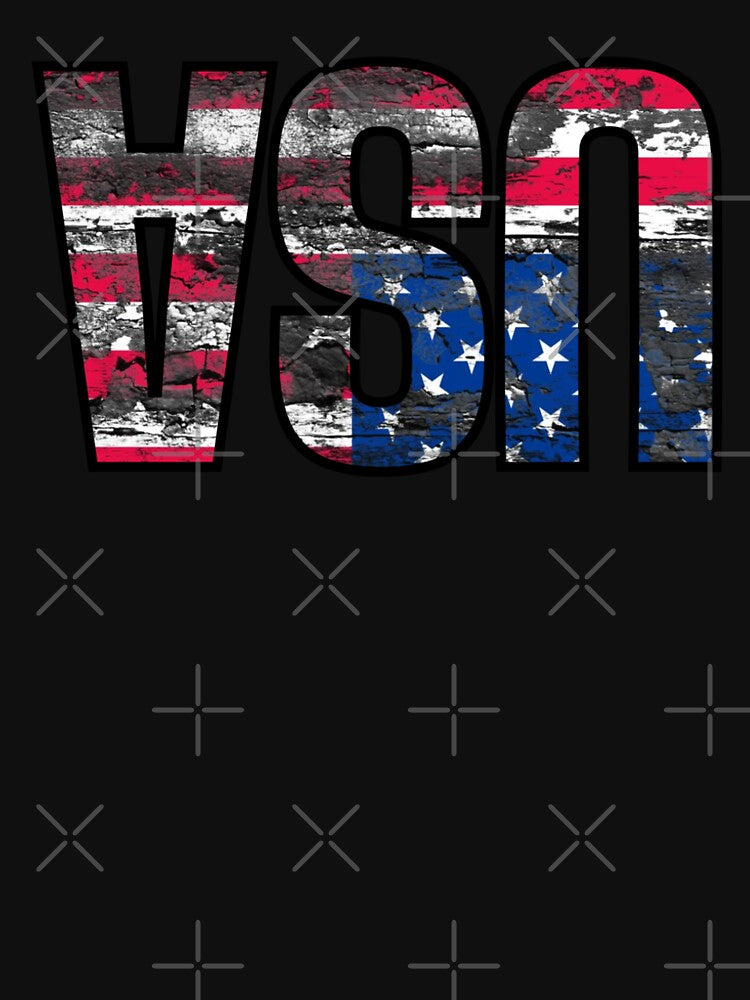 Vintage USA American Flag Retro Style Classic T-Shirt by Happy Paw Studio Co.