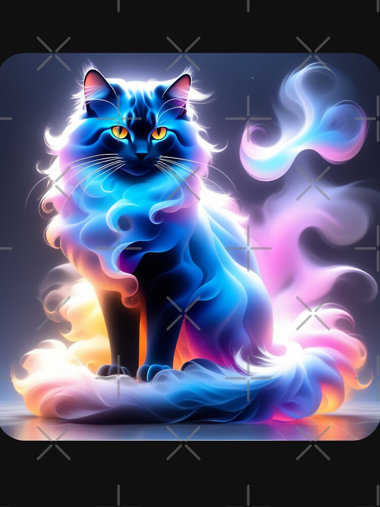 Cat with colorful smoke effect - Smoky Cat 2 by Toms Tee
