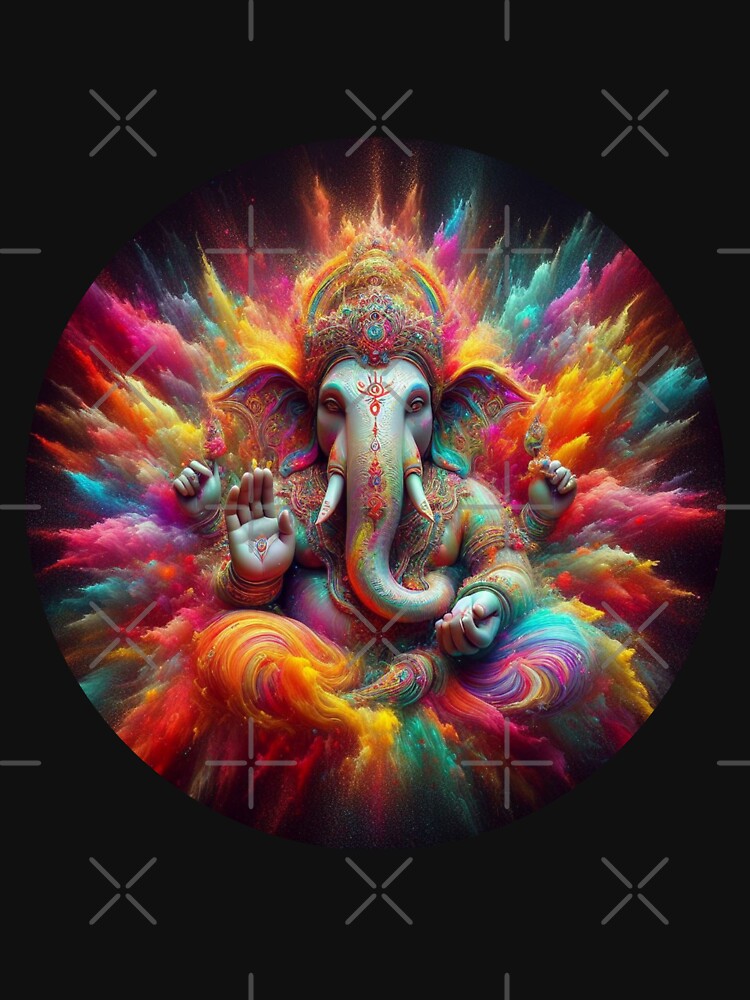 Ganesha pop art Holi festival colorfull by Toms Tee