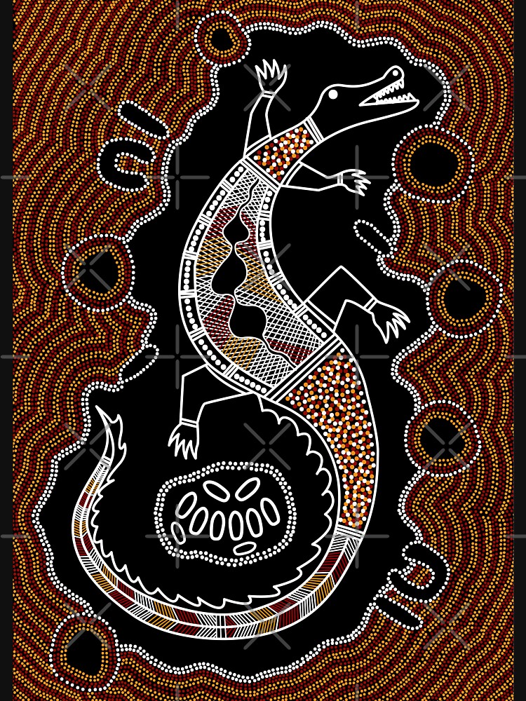 Authentic Aboriginal Art - Crocodile by HogarthArts