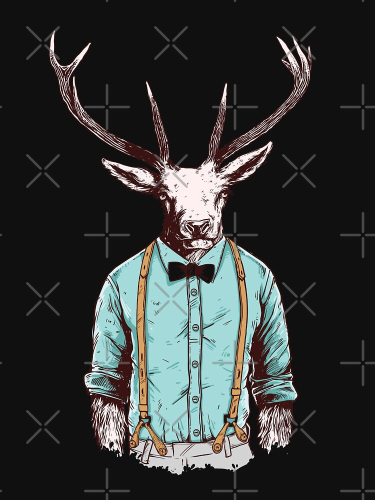 Suspender Deer Man In Bowtie by JakeRhodes