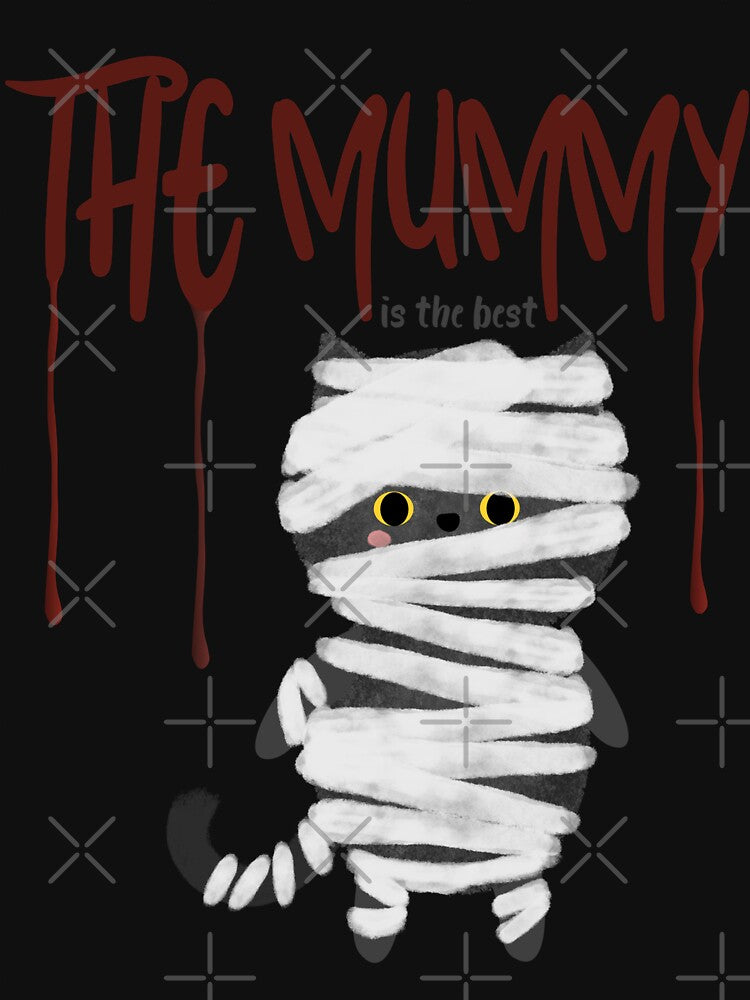 Mummy Cat T-Shirt – “The Mummy Is The Best” Halloween Tee by SmyrnaArtGalery