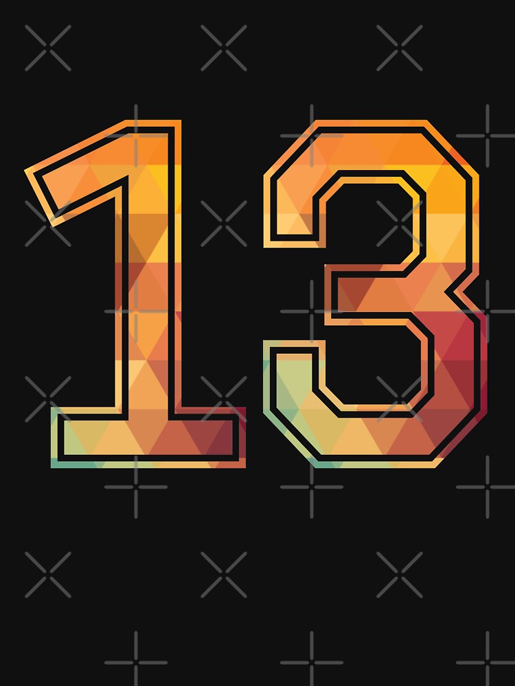 13 Lucky Number Sports Team Low Poly Year Age 13th Birthday by Best Tees