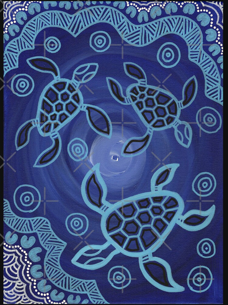 Authentic Aboriginal Art -  Sea Turtles by HogarthArts