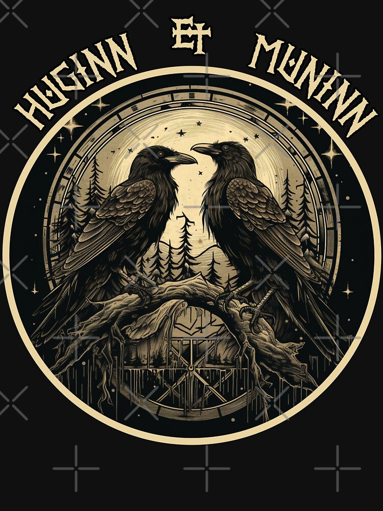 Odin Ravens Huginn and Muninn Norse Mythology by Chmielayka