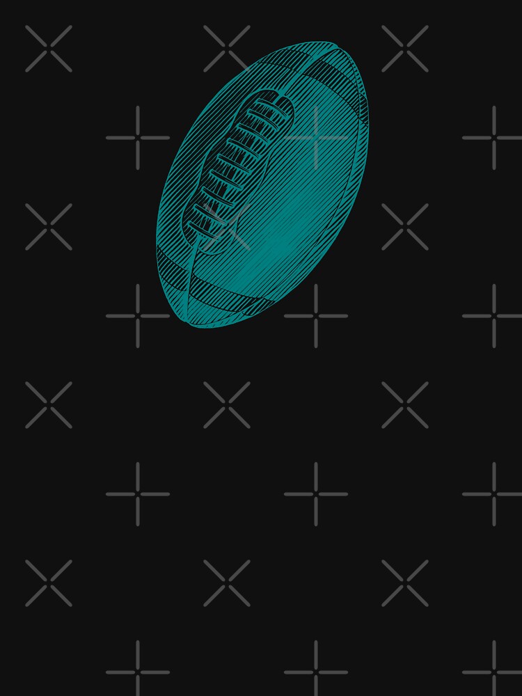 Vintage Teal American Football Line Art by pattern-archive