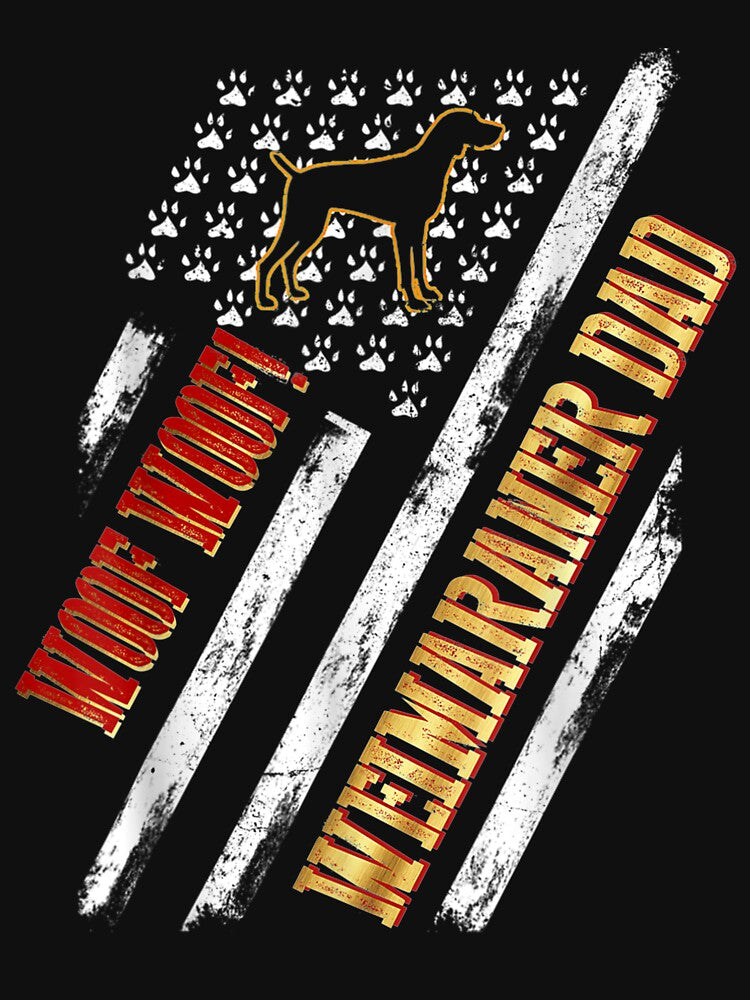 Vintage American Flag American Woof Woof Weimaraner Dad by sheilase