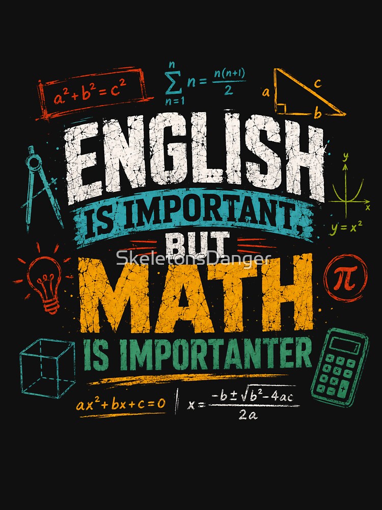English Is Important But Math Is Importanter Math Teacher Student Lover Funny by SkeletonsDanger