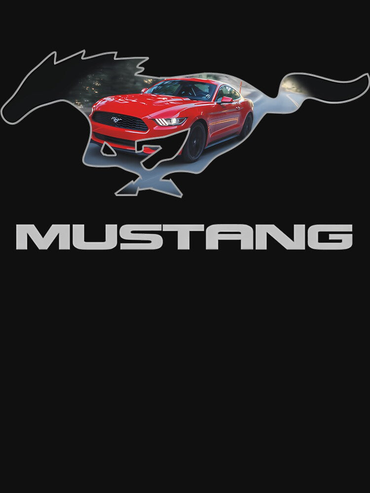 For.d Mus.tang Logo Design (Red On Black) by NovaDraftStudio