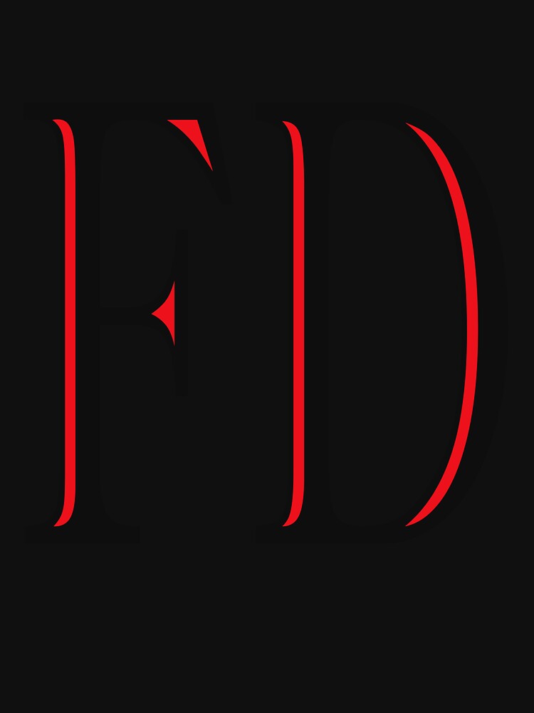 THE LETTERS -- F D -- IN RED AND BLACK COLOR by solgel47