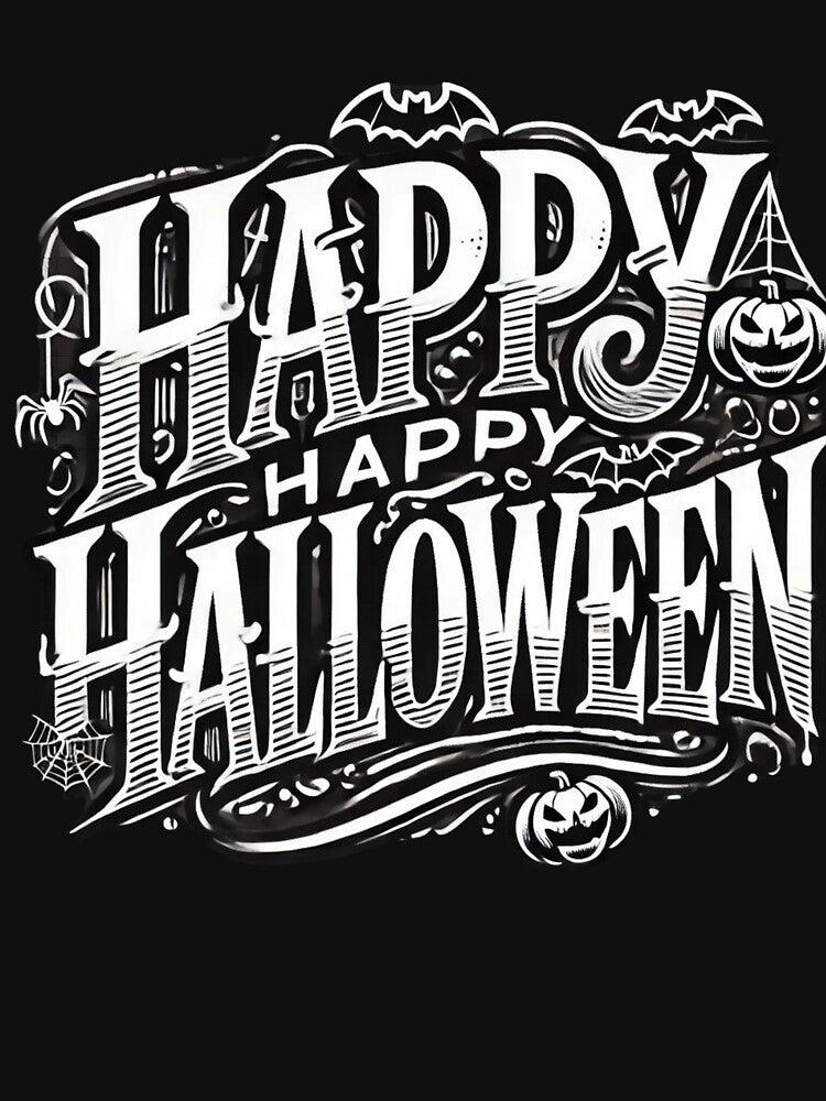 Happy Halloween in white and black artwork by totsapon14