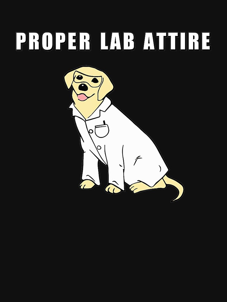 Proper Lab Attire Funny Laboratory Dog Pun Science by EffiSchneider
