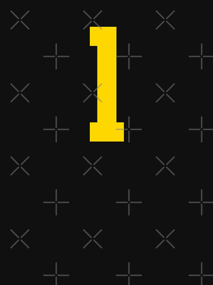Yellow Sports Number 1 Bold by NECHSTORE