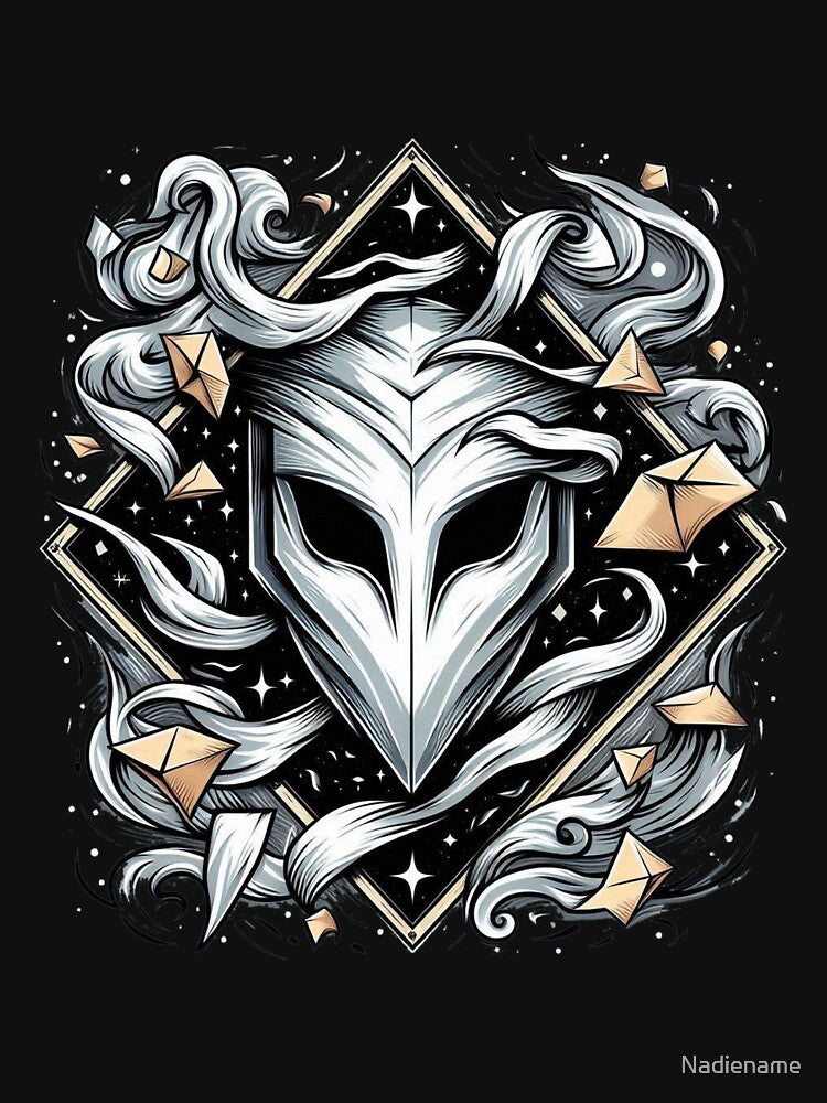 Mysterious Mask And Magical Energy Graphic Art by Nadiename