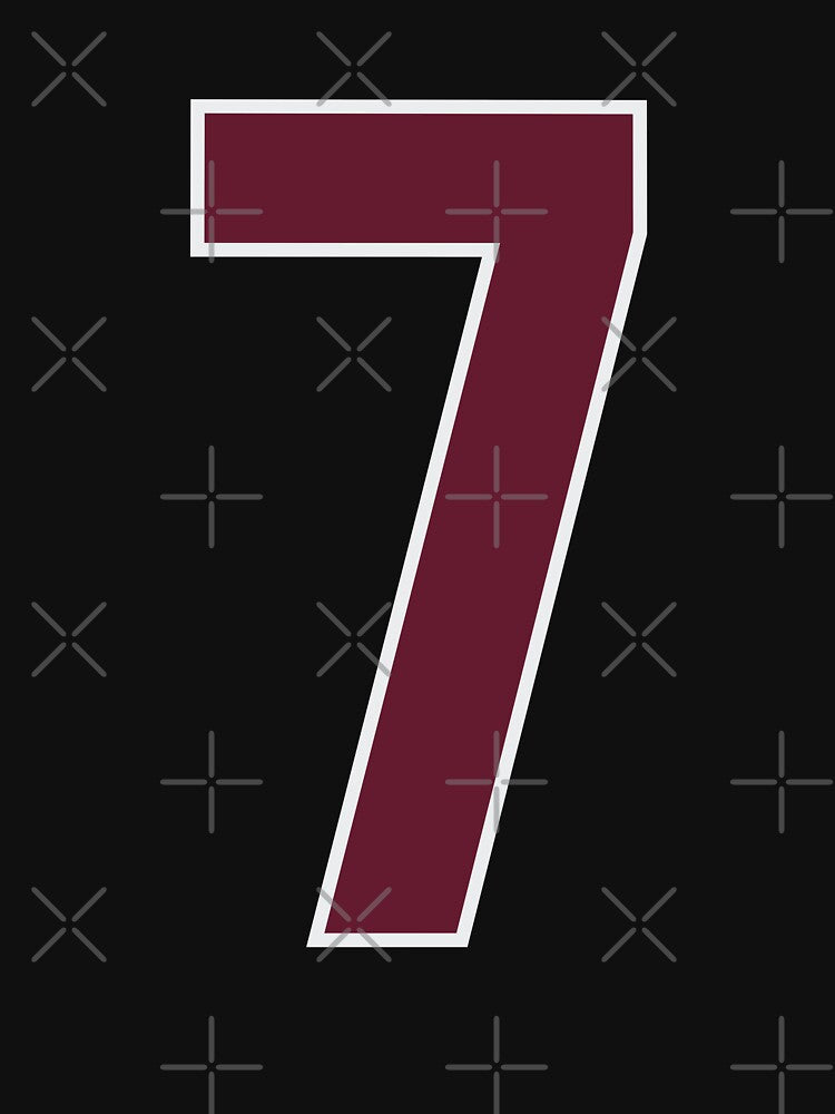 "Number 7 Bold Design - Collegiate Numbers, Varsity Style, Personalized Monogram Art" by artworkathome