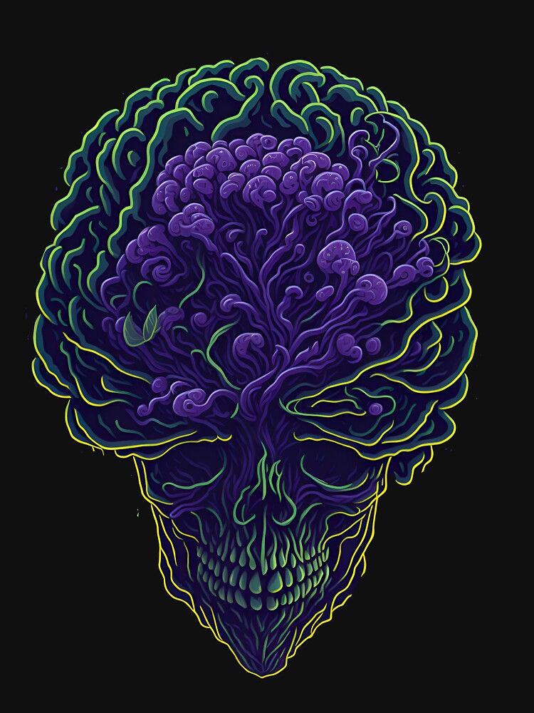 Organic UV Skull t-shirt. by ZenStickConcept