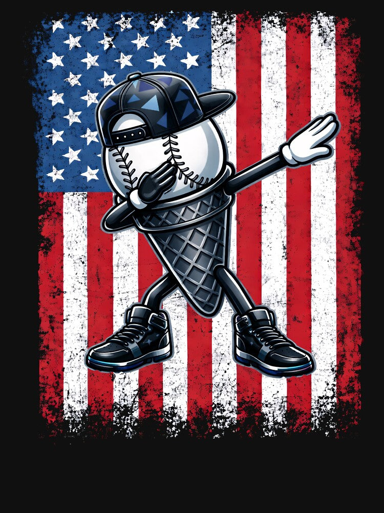 Patriotic Melting Baseball USA Street Style by KIROSALS