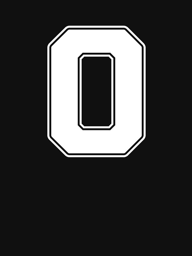 Jersey Number 0 / Player Shirt Number Zero (White with White Outline) by STUDIO-72