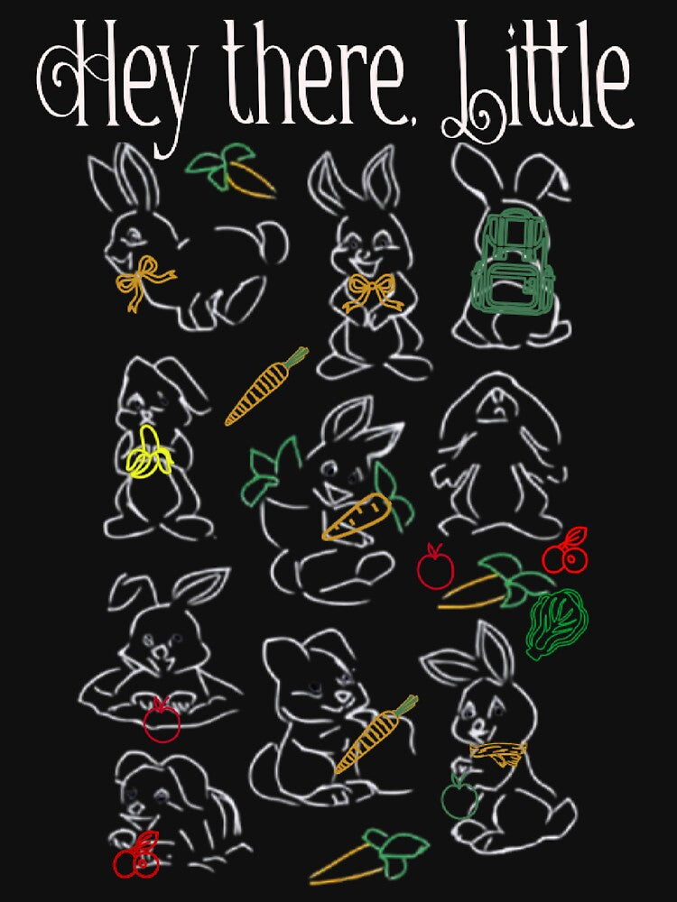 Hey There Little Rabbits Line Art Design by DivineHaven