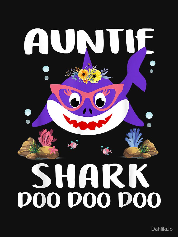 Auntie Shark Shirt Mothers Day Gift Idea For Mother Wife by DahlilaJo