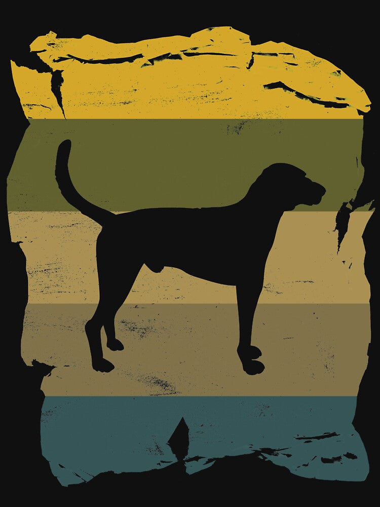 American Foxhound Distressed Vintage Retro Silhouette by DoggyStyles