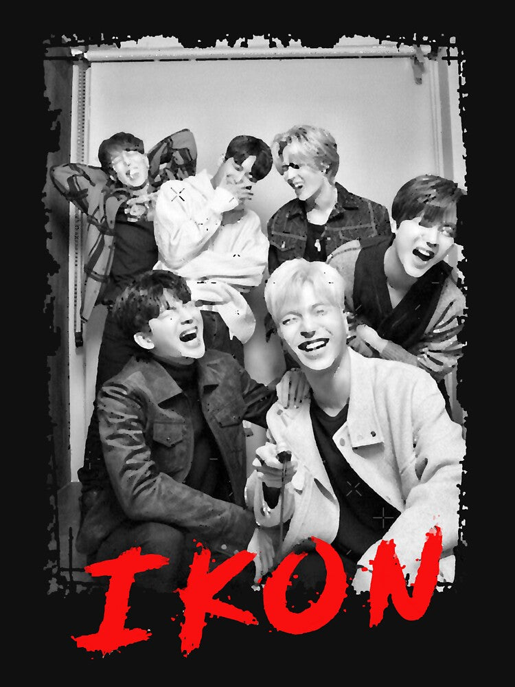 iKON Kpop Group Members black and white Korean Kpop RGB Color Design Classic by Prossulke