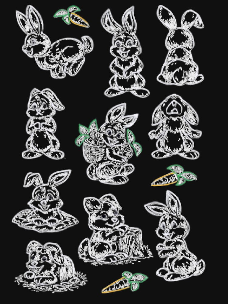 Rabbits Line Art Design by DivineHaven