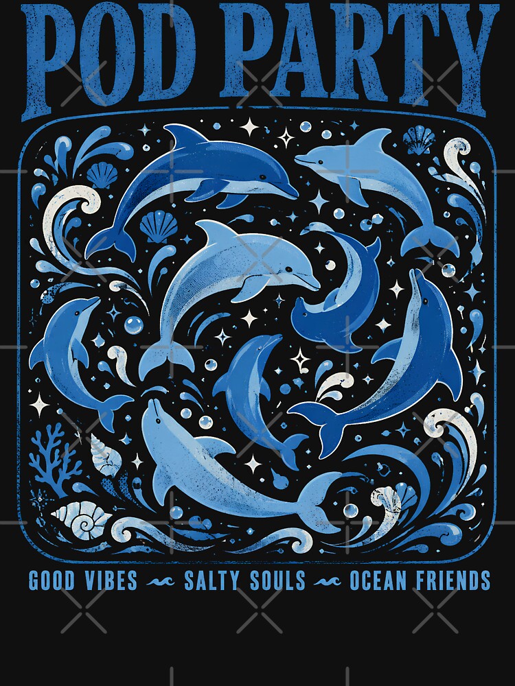 Pod Party – Good Vibes Ocean Dolphin by THREE LITTLE BEANS
