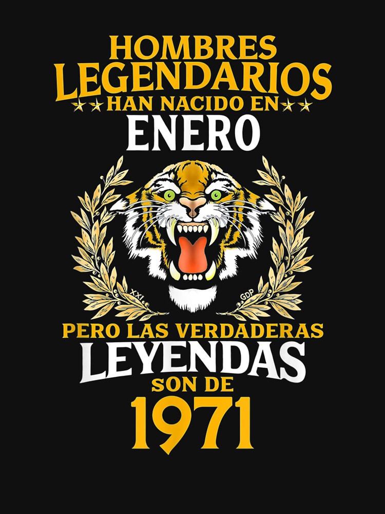Mens 50th Birthday Gift For Him Cumpleaños 50 Enero 1971 Tigre by bar0zysbertha