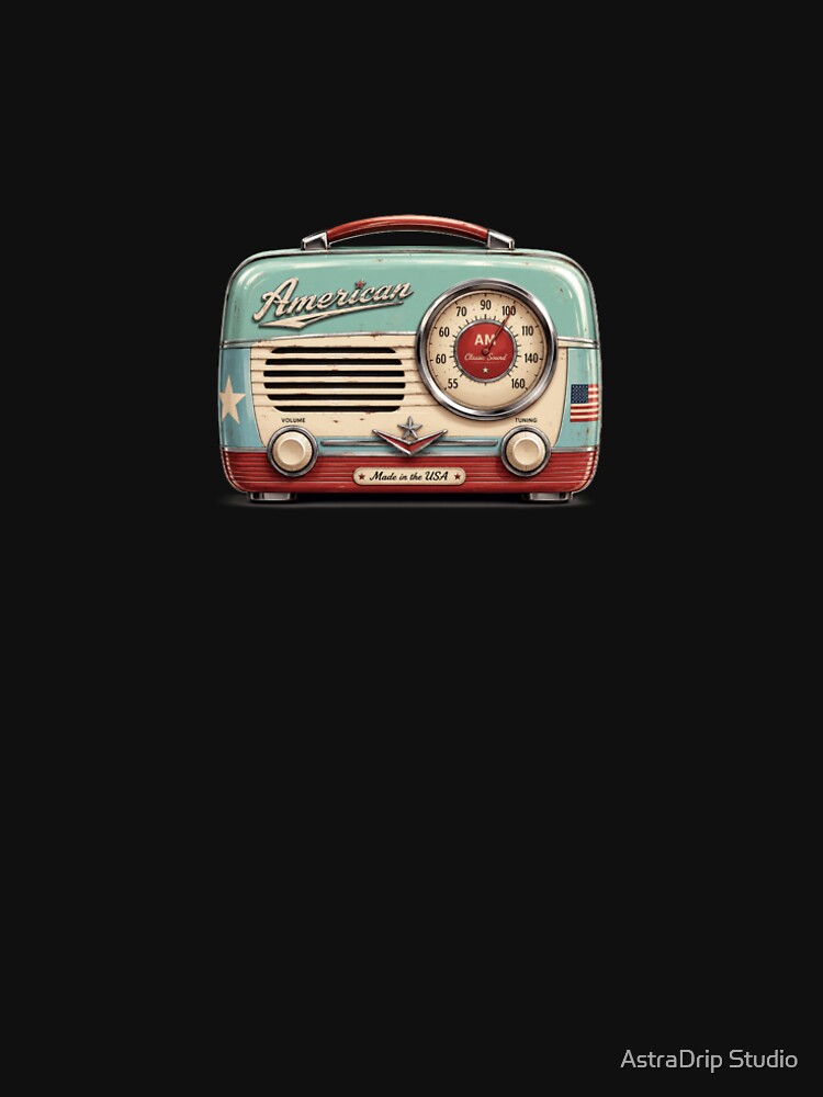 Retro American Radio | Vintage Americana | Classic 1950s Music Lover Design by AstraDrip Studio