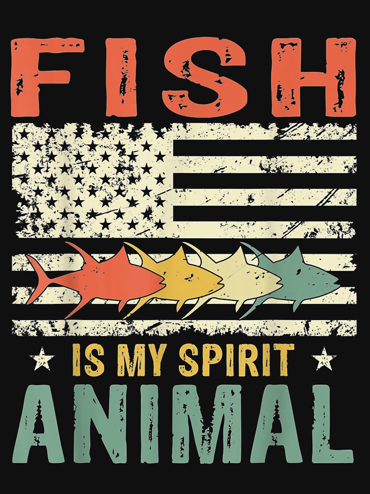 Vintage Fish Is My Spirit Animal American Flag by maudean