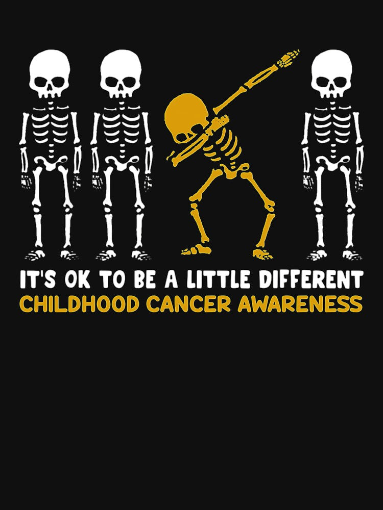 Childhood Cancer Awareness It's Ok To Be A Little Different  Dancing Skeletons Happy Halloween Day by alliancepowerfu