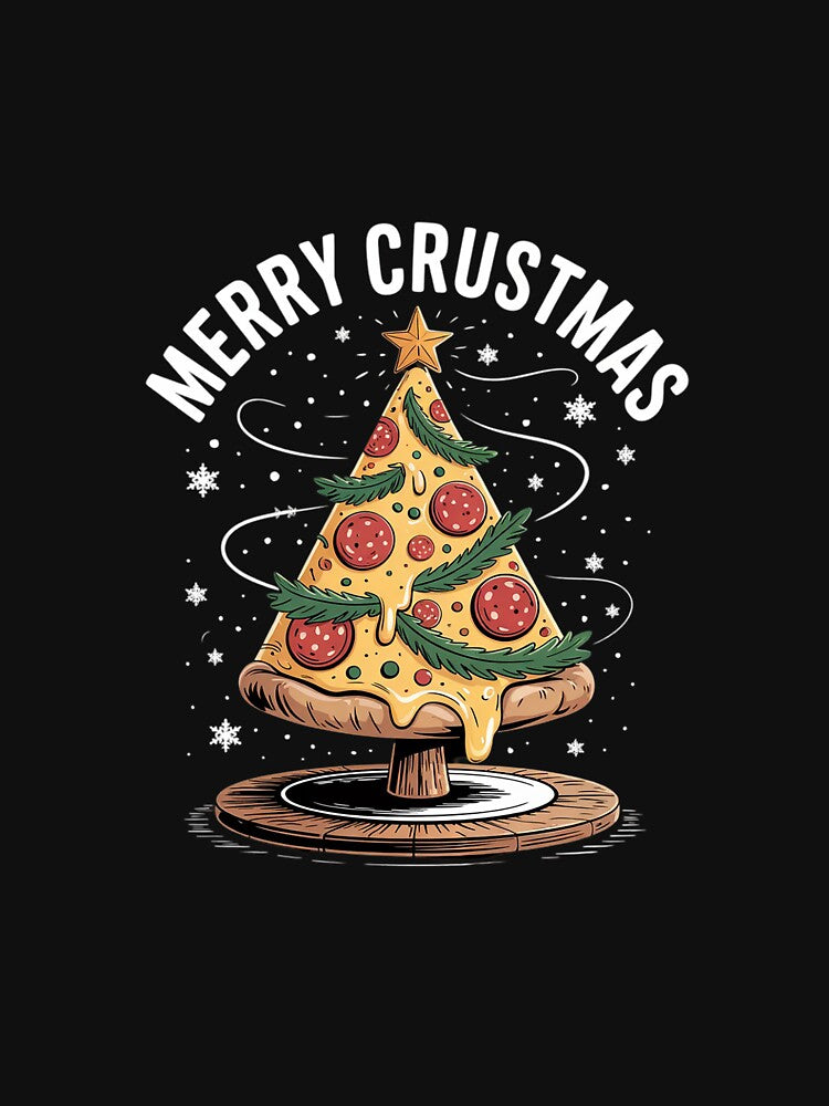 Womens Merry Crustmas Pizza Christmas Tree Xmas Pizza Outfit by MicanCuteStore
