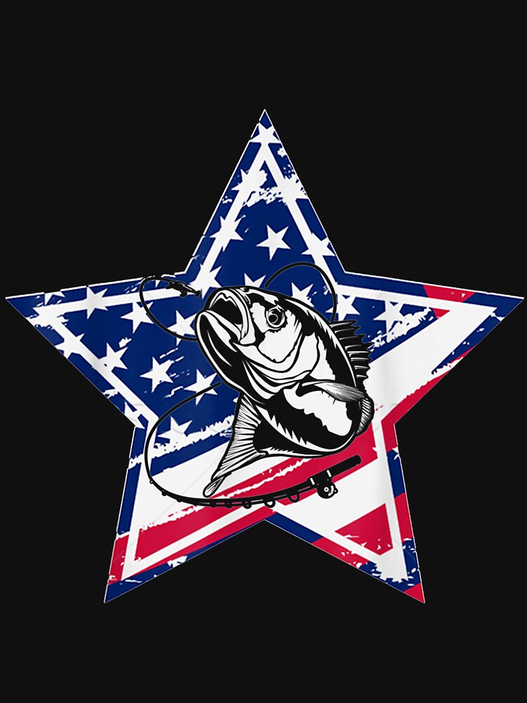 Vintage Fishing With American Flag Bass Fish by idabry