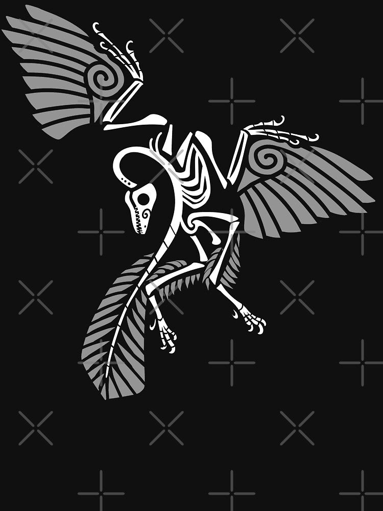 Archaeopteryx Skeleton Glyph - White by PaleoPanthera