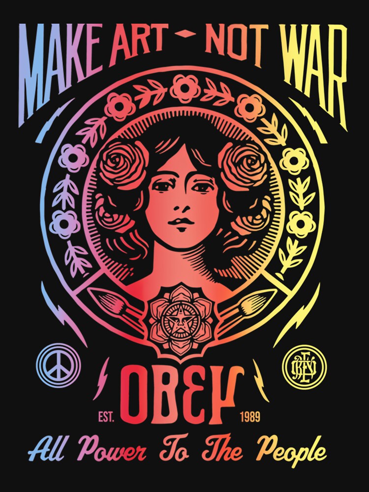 Obey Merch Obey Make Art Not War Boxy Black by AlpaPillai21